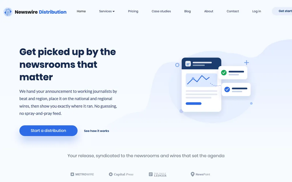 Newswire Distribution homepage